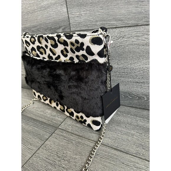 America and Beyond Faux Fur Convertible Clutch w/ Strap bag - Picture 2 of 10